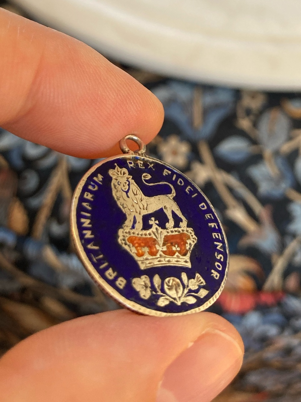 Antique Georgian 1825 Enamel Love Token Silver Coin Charm
